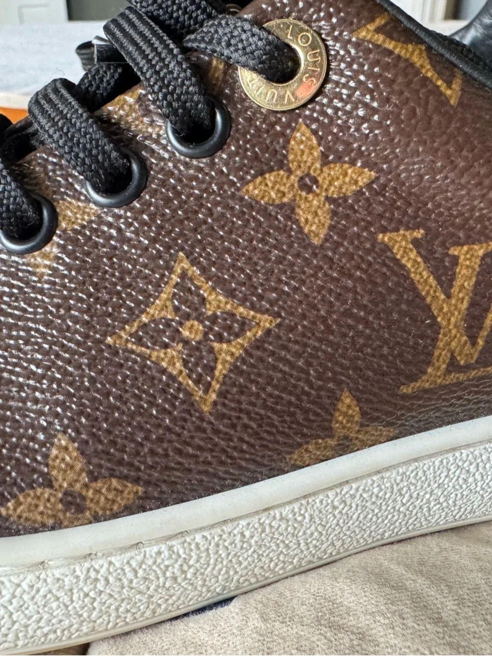 Louis Vuitton Women’s Brown Monogram Low-Top Lace-Up Sneakers - Picture 7 of 9